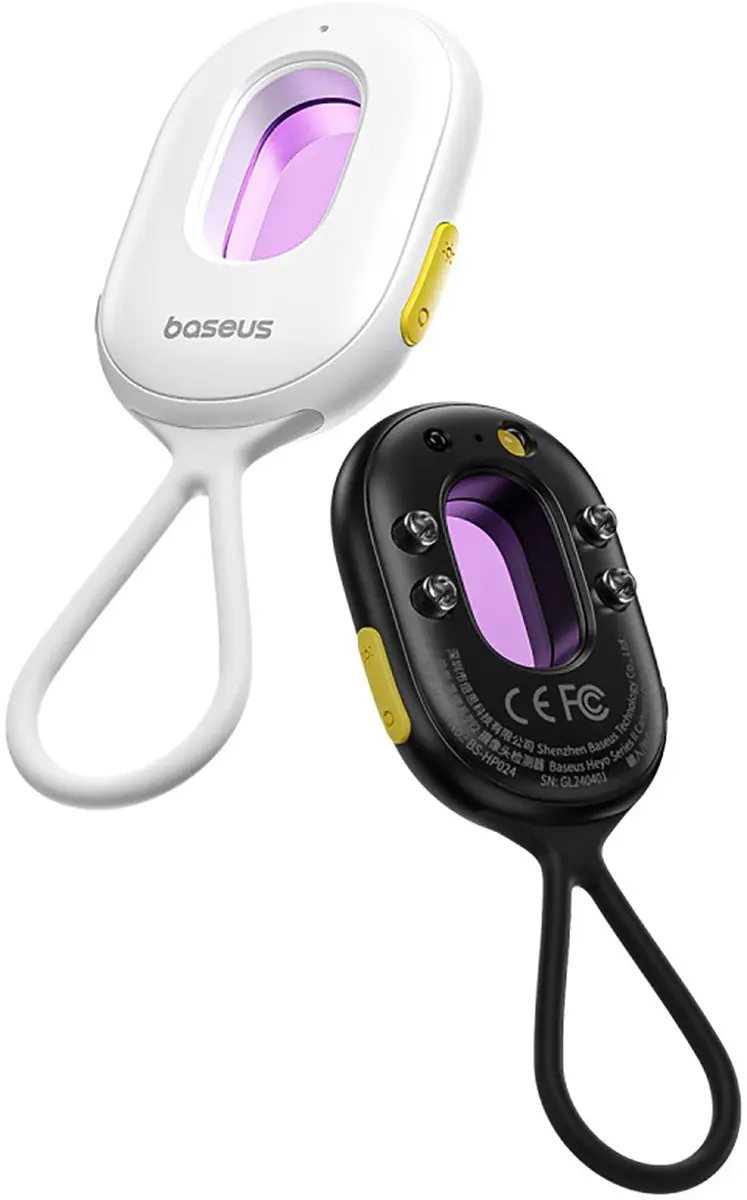 Baseus Verborgen Camera Detector - Alarm met Mini-Zaklamp - Zwart