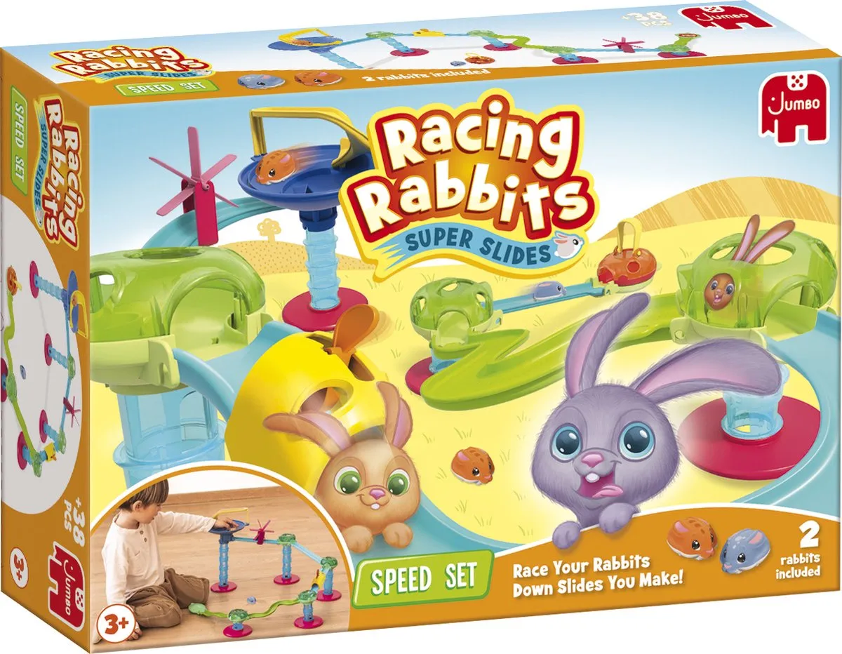 Jumbo Racing Rabbits Speed Set Knikkerbaan - 2 Stuks - Multicolor