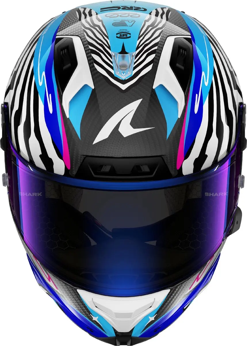 Shark Aeron Speed Fancy Carbon Helm S - Wit/blauw
