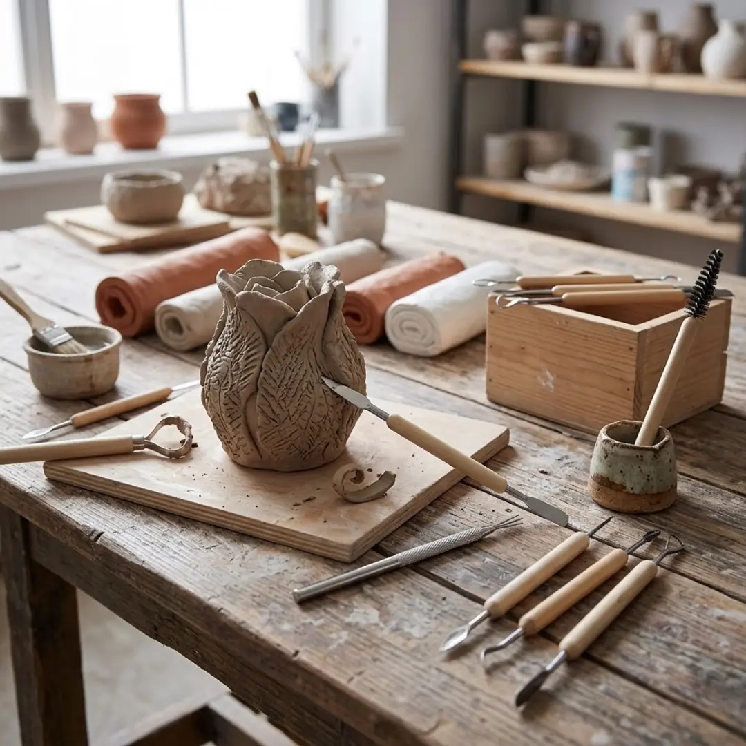 NUVEX Houtkleurig Boetseerset 11-delig - Houten handvatten