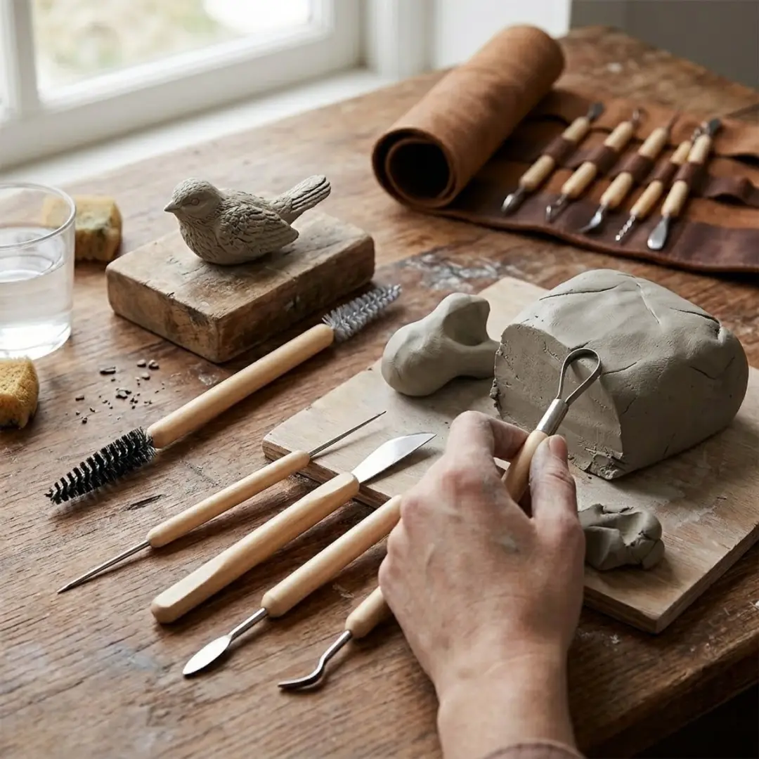 NUVEX Houtkleurig Boetseerset 11-delig - Houten handvatten