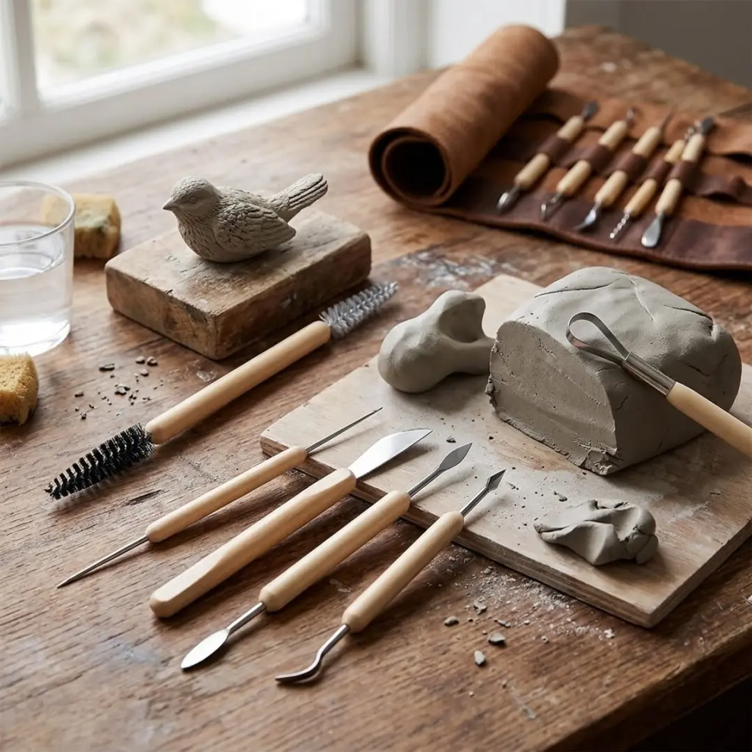 NUVEX Houtkleurig Boetseerset 11-delig - Houten handvatten