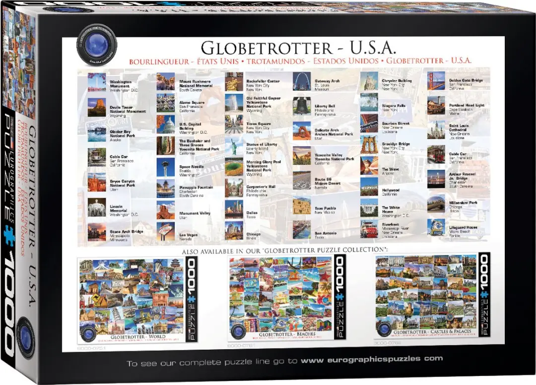 Eurographics Globetrotter USA Legpuzzel 1000 Stuks - 68x48cm - Meerkleurig