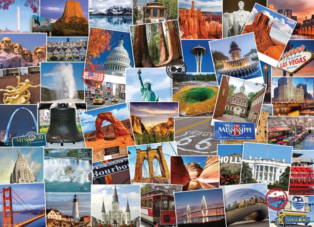 Eurographics Globetrotter USA Legpuzzel 1000 Stuks - 68x48cm - Meerkleurig
