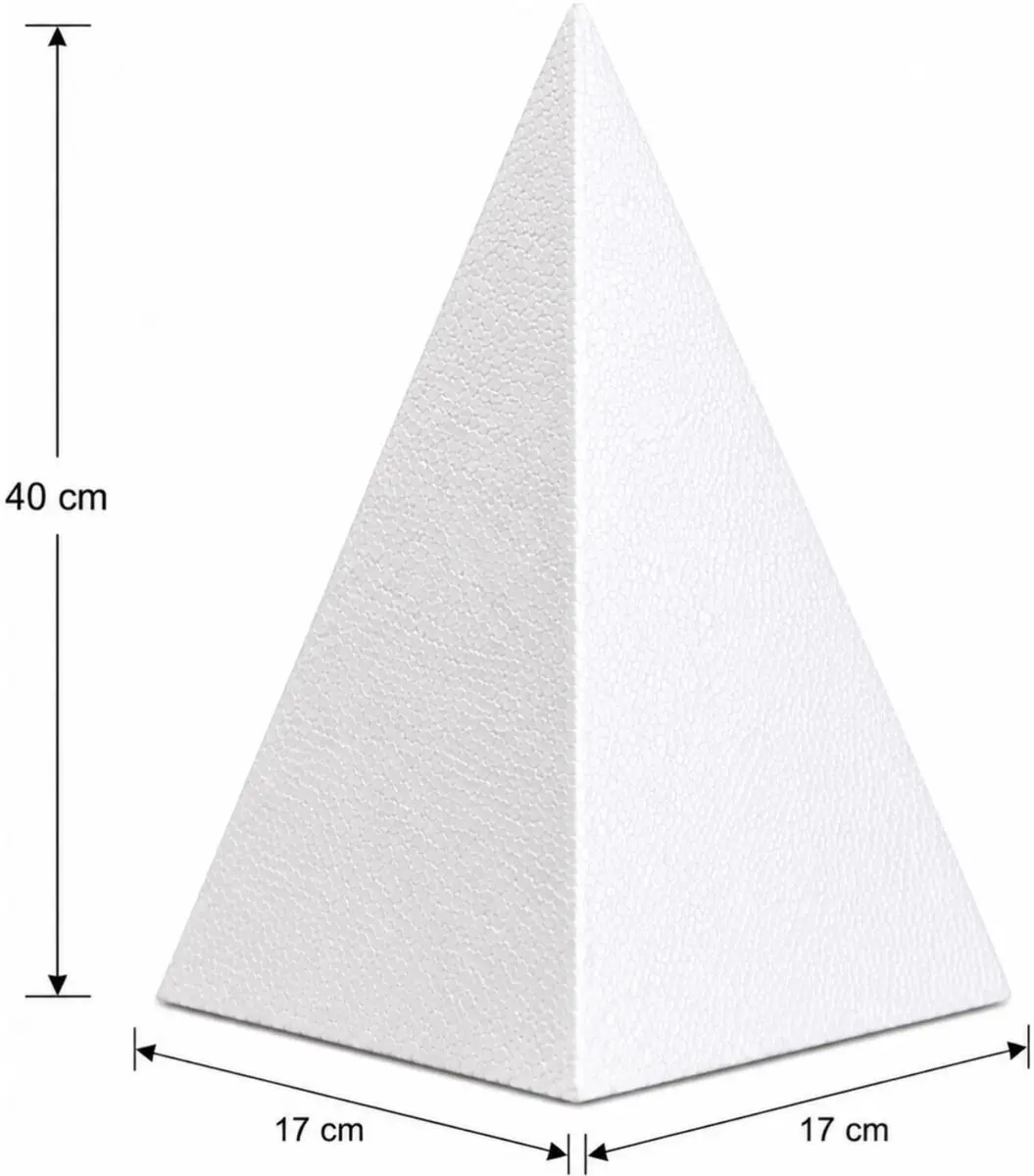 Bellatio Design Piepschuim Piramide 2x - H40 x D17cm - Wit