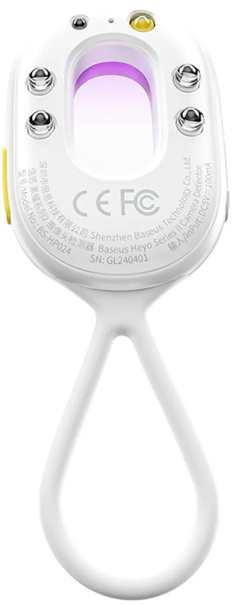 Baseus Heyo Series II Verborgen Camera Detector - Alarm & Zaklamp Wit