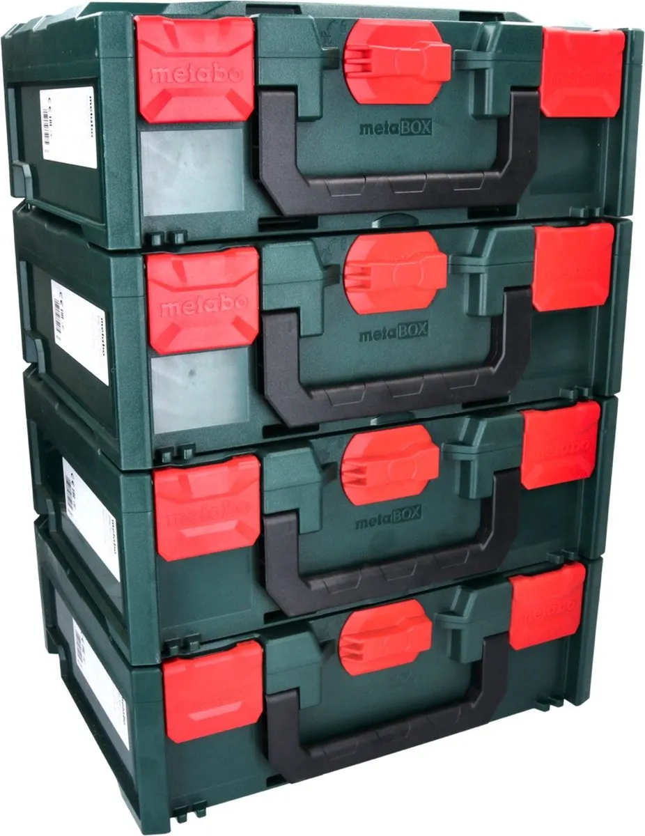 Metabo metaBOX 145 4x Systeemgereedschapskoffer - 396x296x145mm - 4x Universele inzetstukken