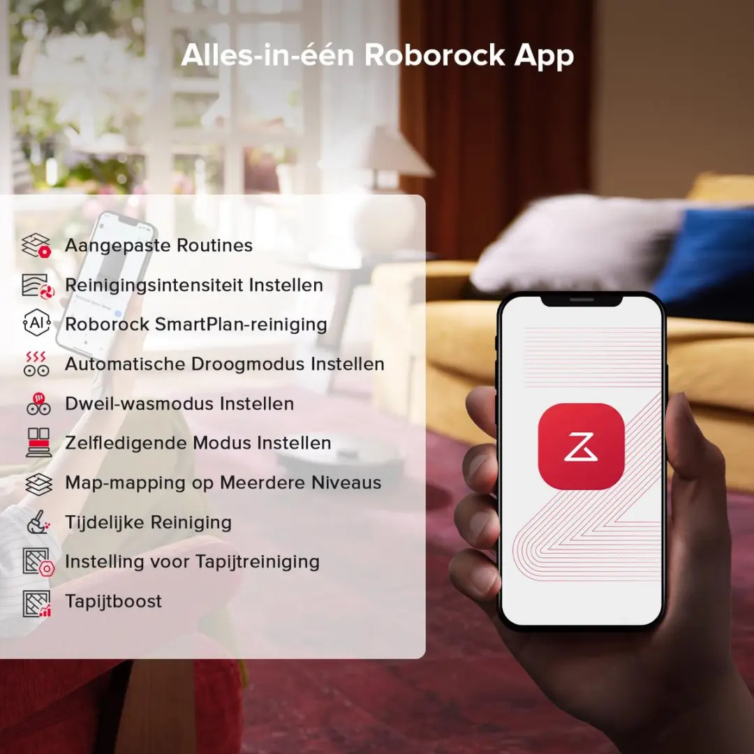 Roborock Qrevo S5V Robotstofzuiger - 12000Pa - Zwart