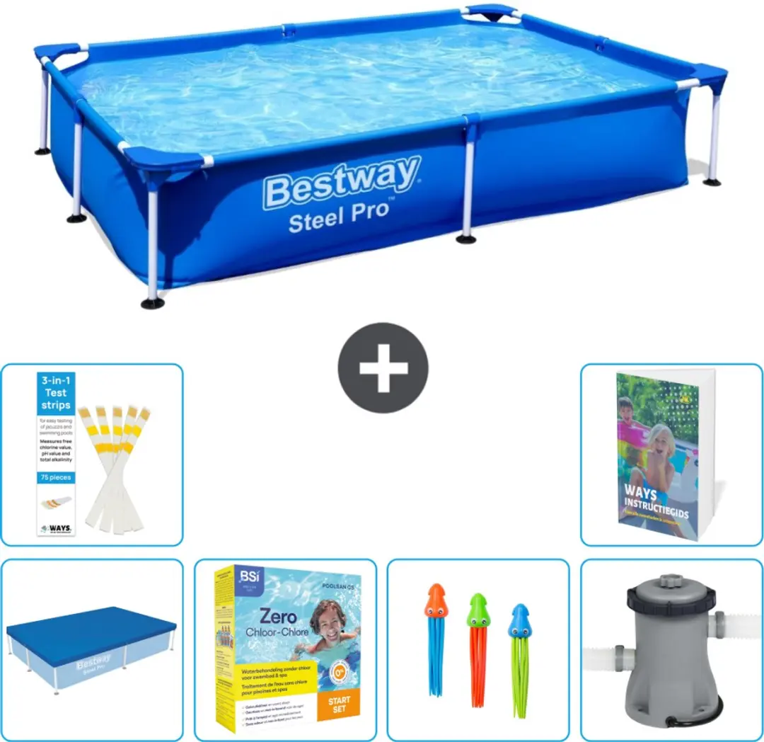 Bestway Steel Pro Zwembad 221x150cm Blauw
