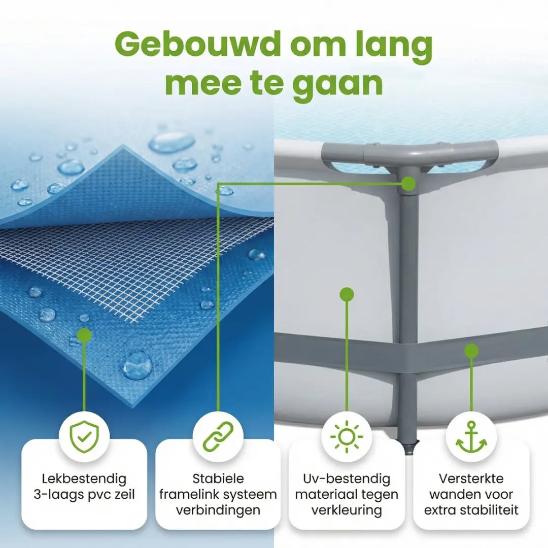 Bestway Steel Pro MAX Zwembad 427x107cm - Grijs - 8-delig