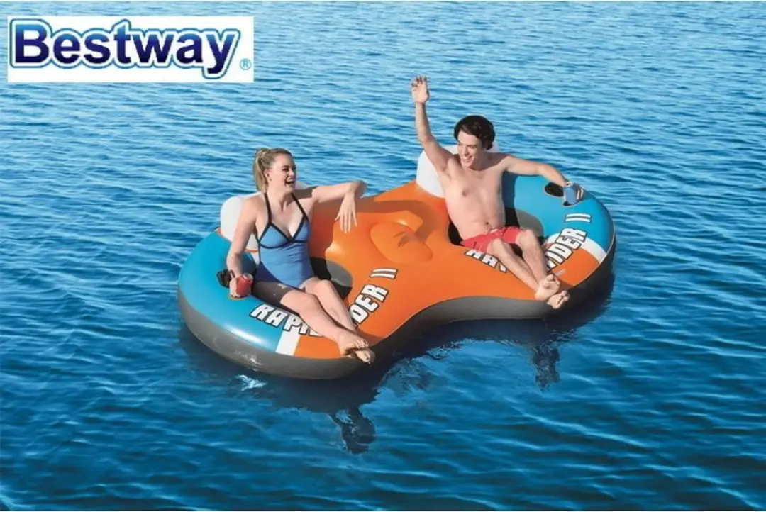 Bestway Rapid Rider Drijfband 2 Pers - Oranje/Blauw - afbeelding 2 van 3