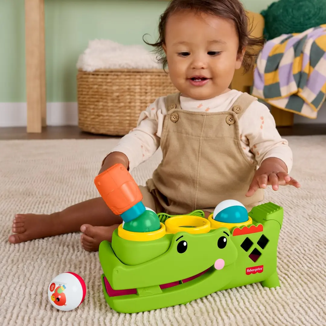Fisher-Price Zit en Tik Rolligator JLB94 - 3 Ballen & Hamer - Meerkleurig