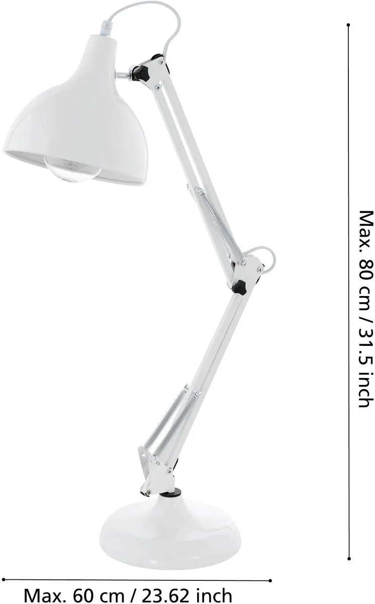 Eglo Borgillio Tafellamp 60W - Wit - afbeelding 6 van 6