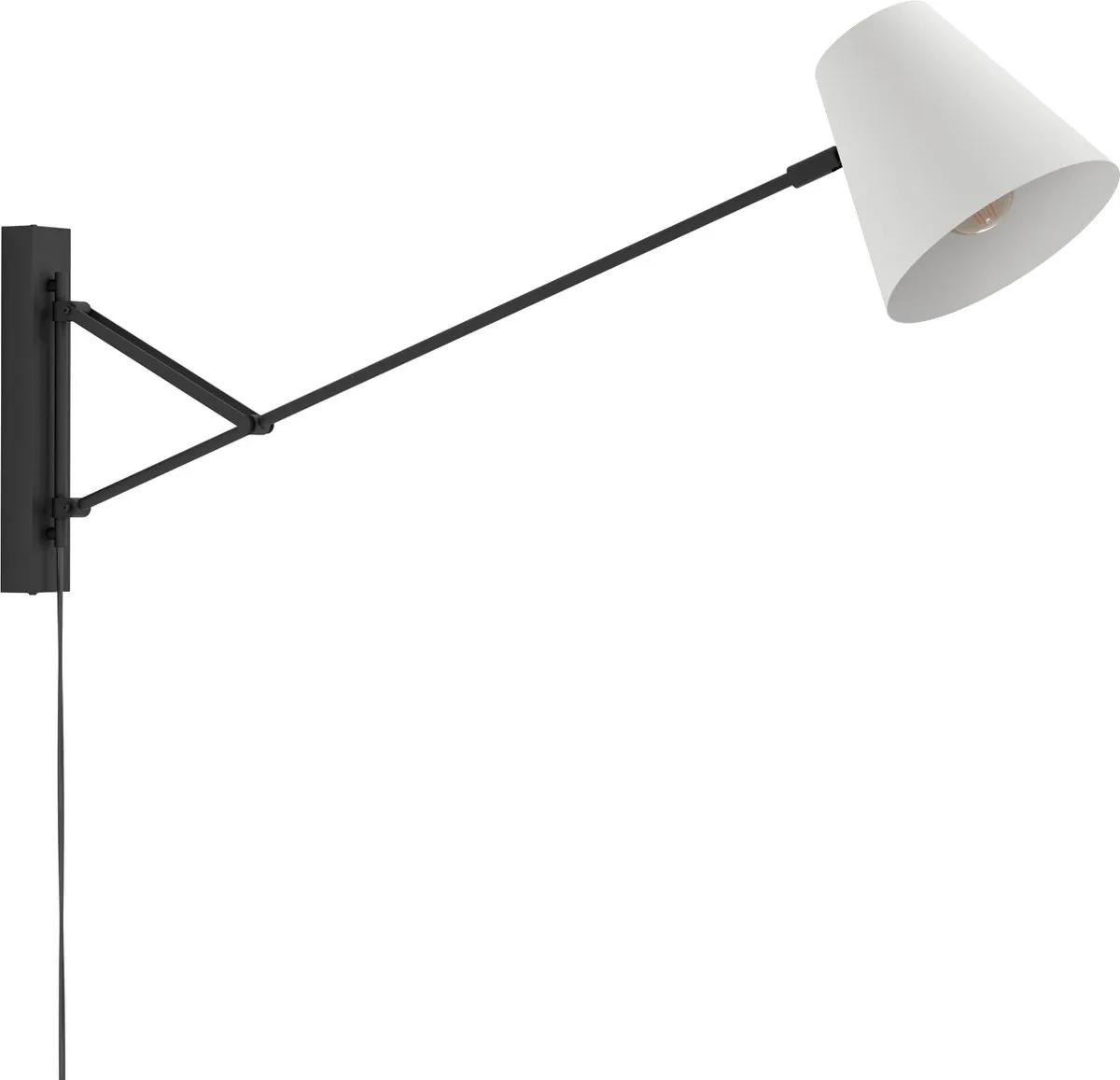 Eglo Forcadet Wandlamp E27 - 40,5 cm - Zwart/Grijs