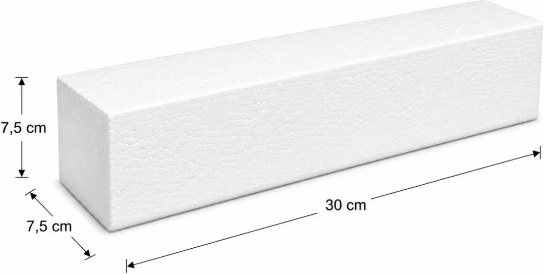 Bellatio Design Piepschuim Baksteen 30x7,5x7,5cm - Wit
