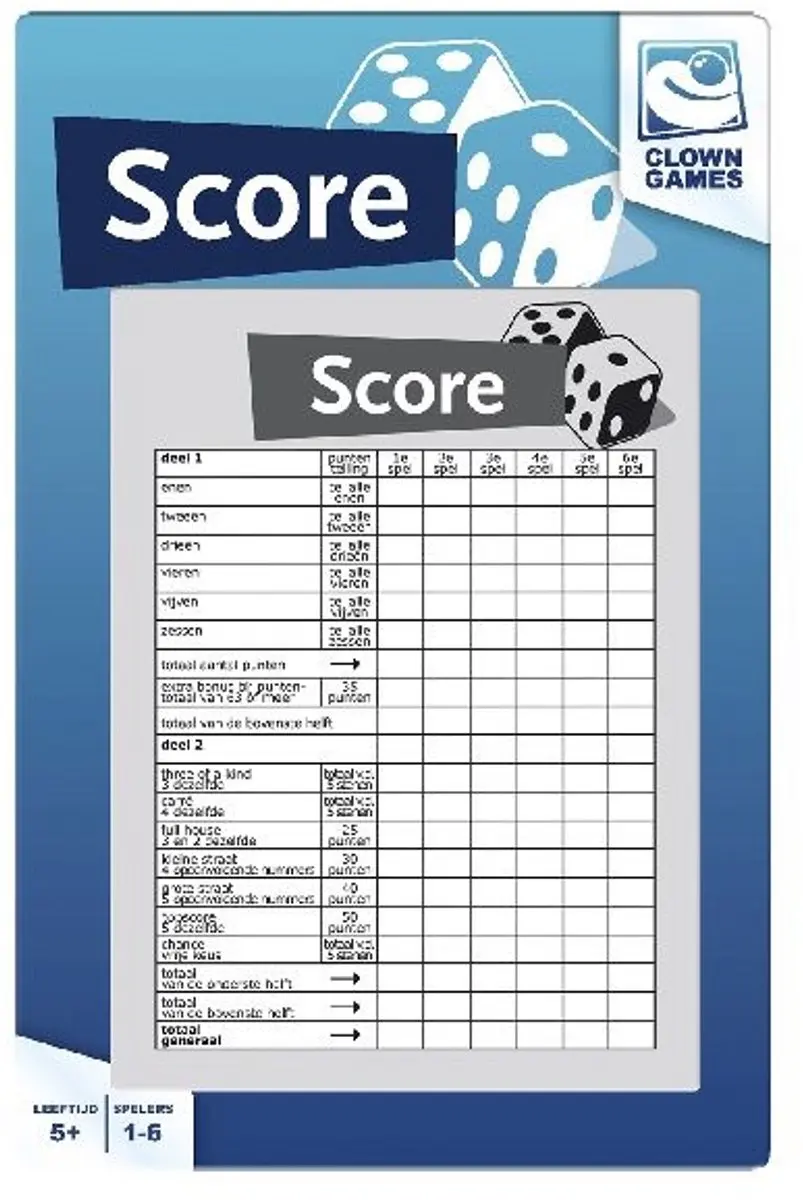 Clown Games Scoreblok 50 Vel