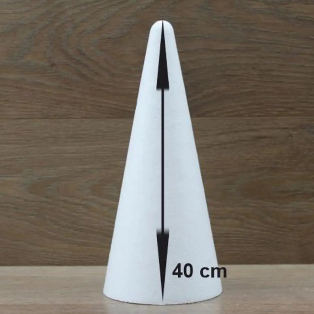Bellatio Design Piepschuim Kegels 3 Stuks - H40 x D18cm Wit
