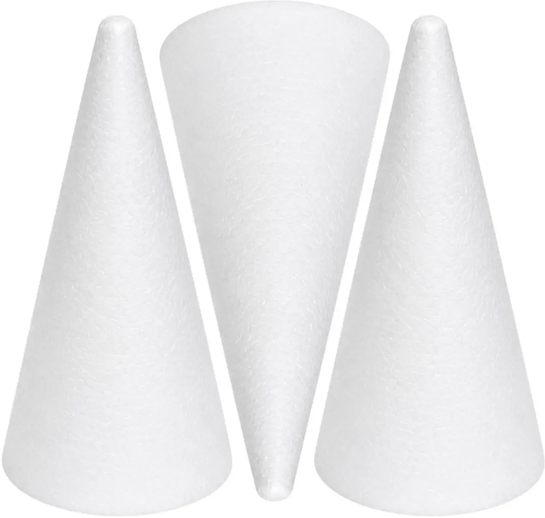 Bellatio Design Piepschuim Kegels 3 Stuks