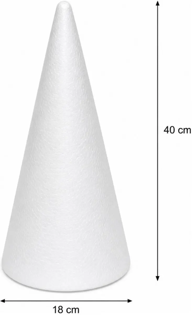 Bellatio Design Piepschuim Kegels 3 Stuks - H40 x D18cm Wit
