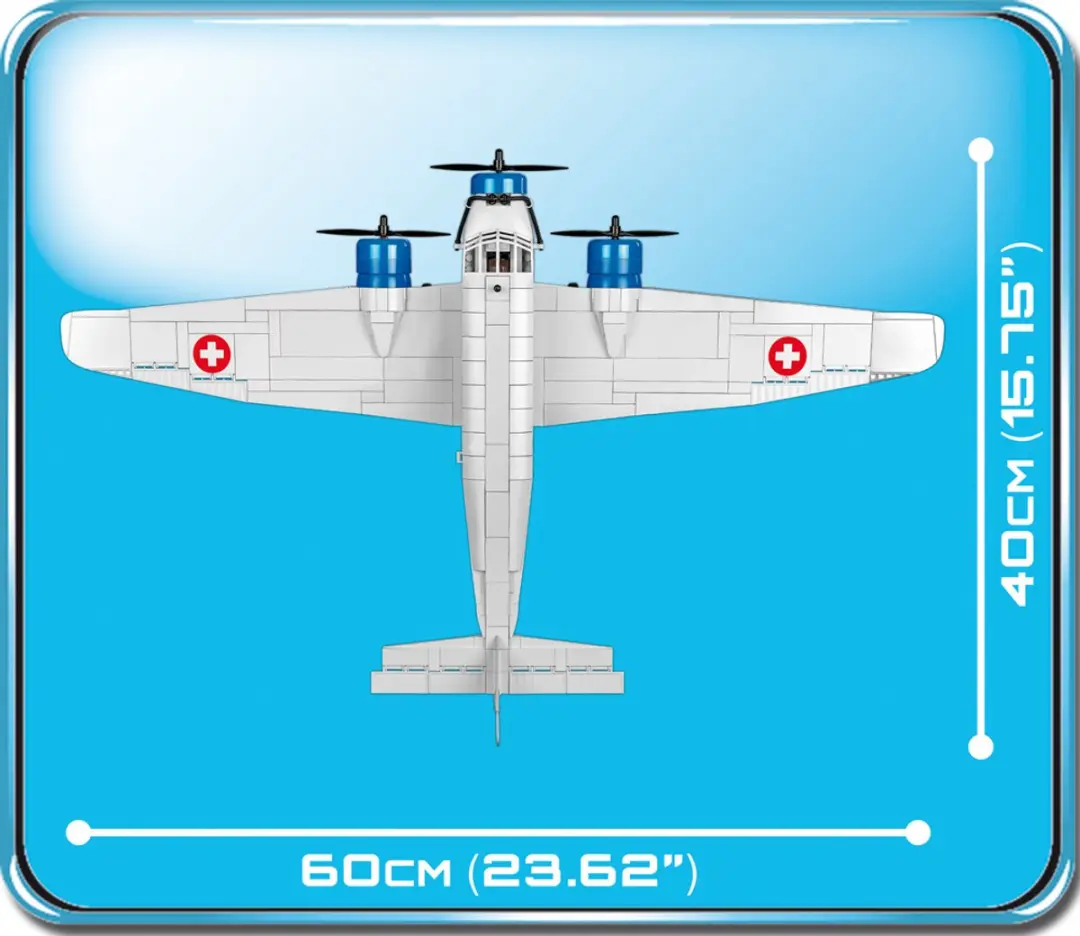 Cobi WW2 Junkers JU-52/3M G4E - 542 Onderdelen - Wit/Blauw