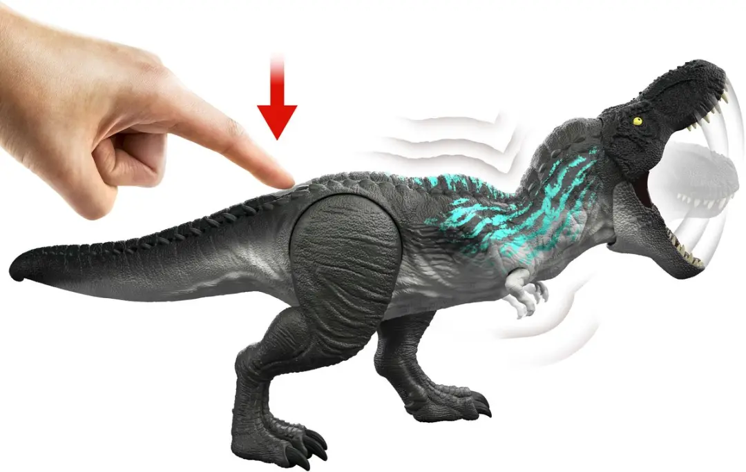 Mattel Jurassic World Muscle Madness T-Rex JKG92 - Groeifunctie & Gebrul - 3x AAA
