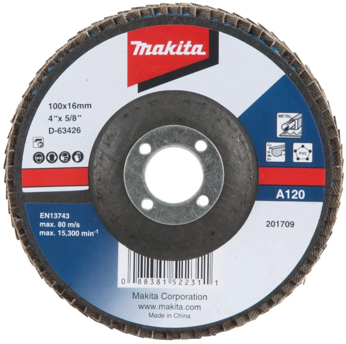 Makita D-63432 Schuurschijf 115x22mm K40 Uni-AE