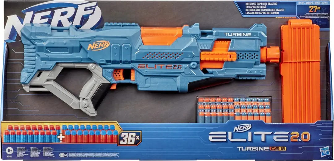 Nerf Elite 2.0 Turbine CS 18 - Blauw/Oranje - afbeelding 6 van 6
