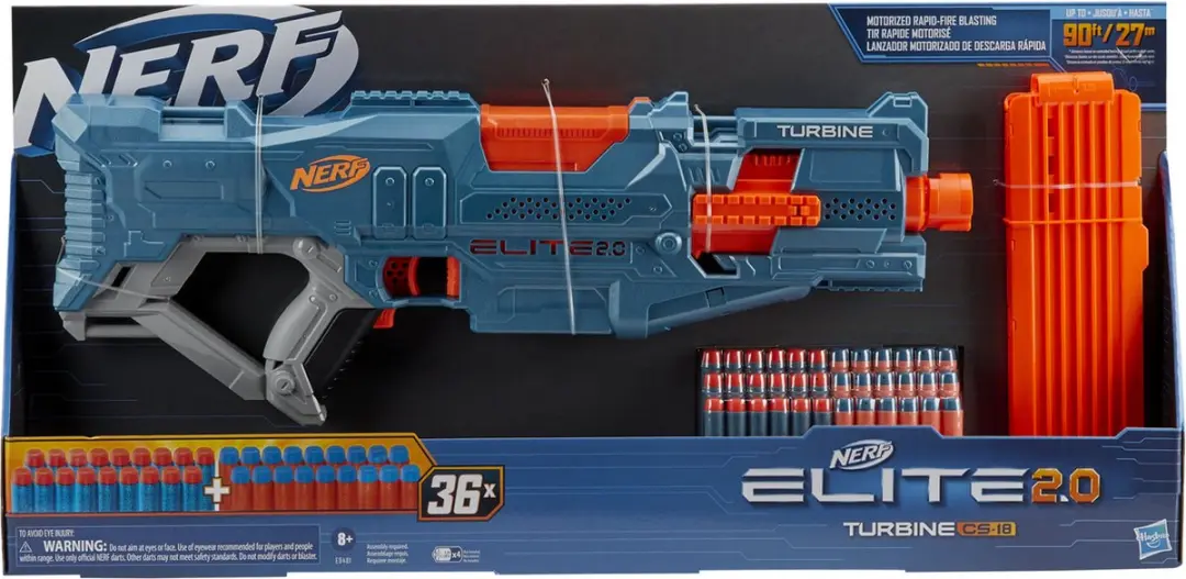 Nerf Elite 2.0 Turbine CS 18 - Blauw/Oranje