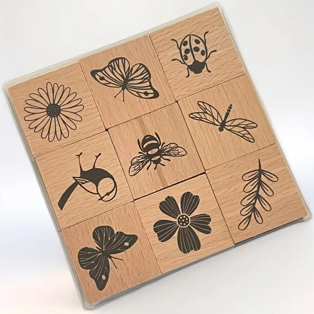 NUVEX Houten Stempels Insecten & Bloemen