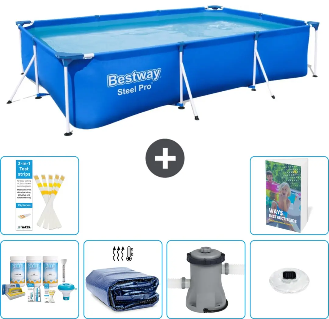 Bestway Steel Pro Zwembad 300x201x66cm Blauw