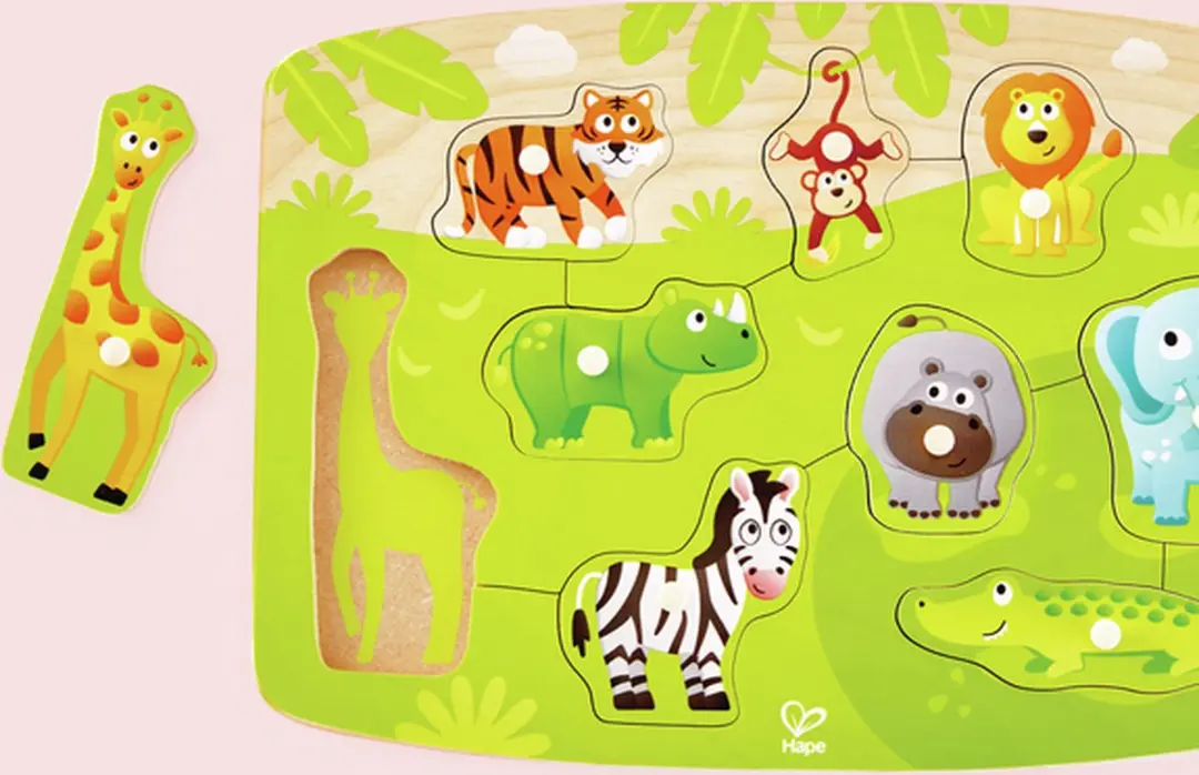Hape Jungle Knijper Puzzel 10 Stuks