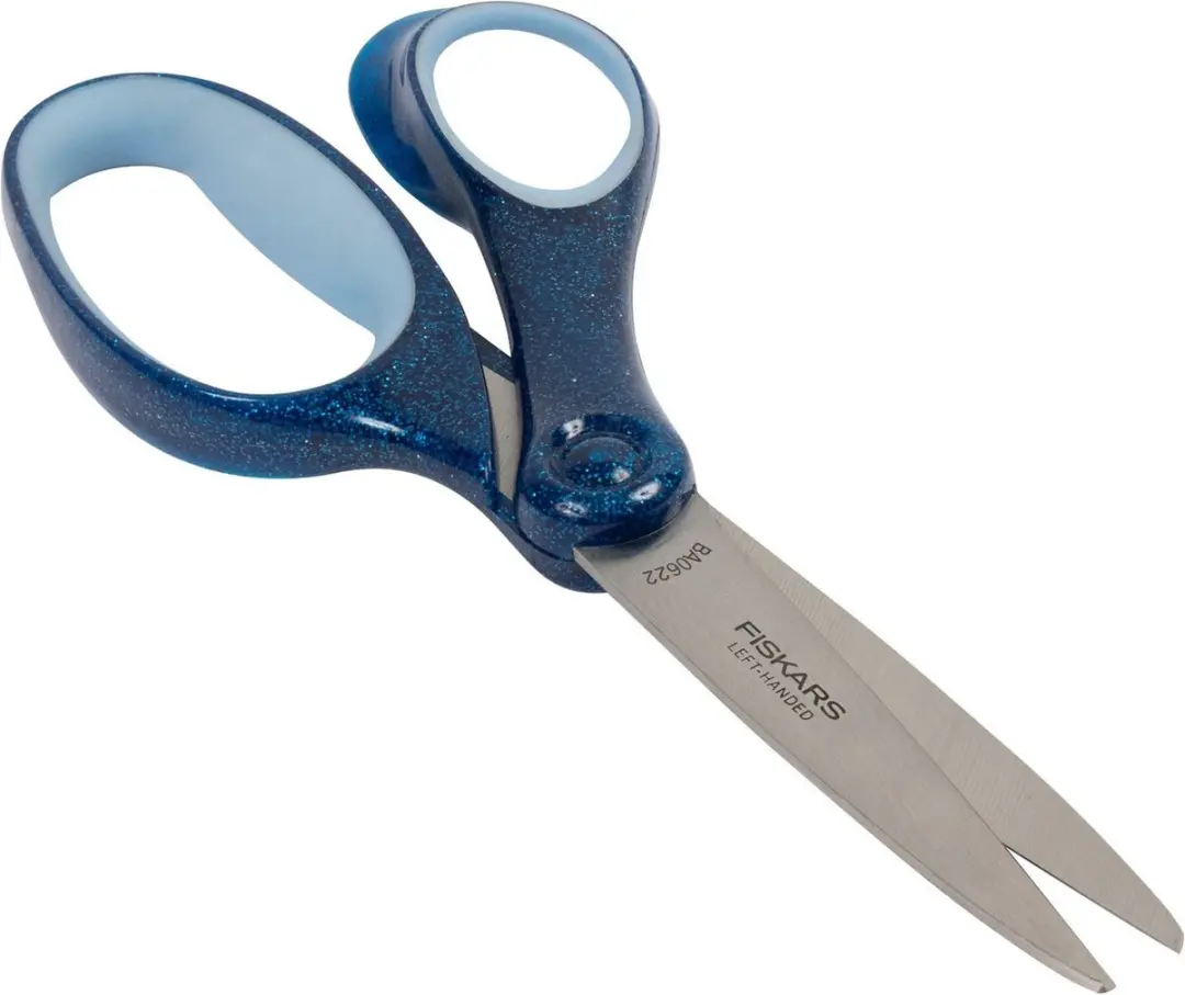 Fiskars Schoolschaar Linkshandig Glitterblauw 18cm