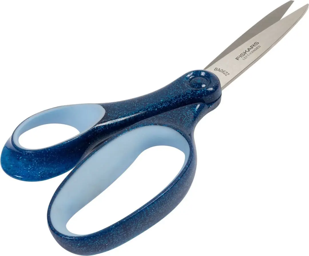 Fiskars Schoolschaar Linkshandig Glitterblauw 18cm