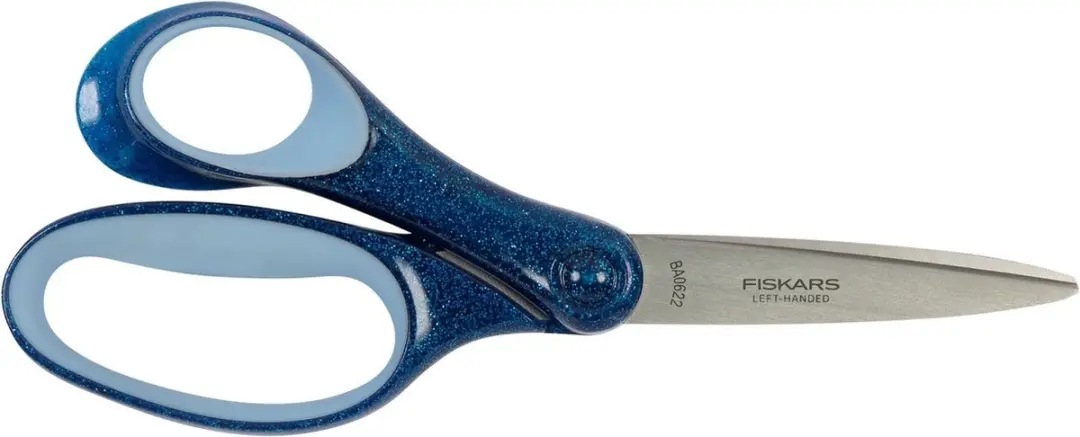 Fiskars Schoolschaar Linkshandig Glitterblauw 18cm