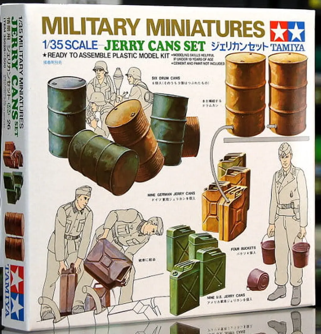 Tamiya 35026 Militaire Voertuigen Jerrycans & Drums - 1:35 - Multi