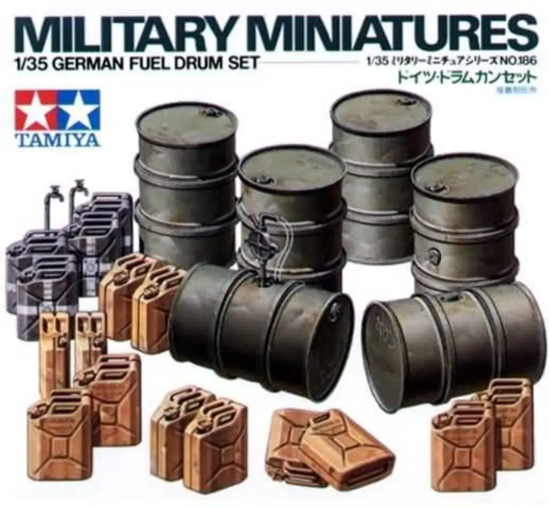 Tamiya 35026 Militaire Voertuigen Jerrycans & Drums - 1:35 - Multi