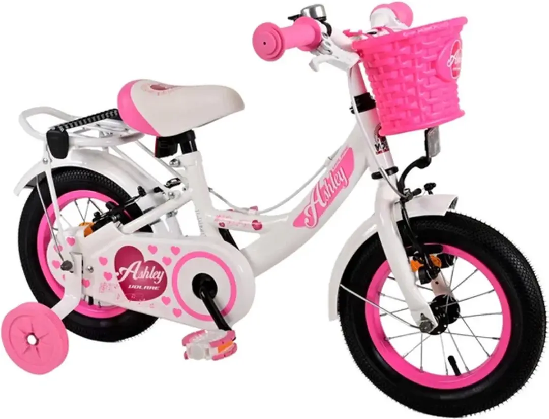 Volare Ashley Kinderfiets 12 inch - Wit - Twee handremmen - afbeelding 4 van 6