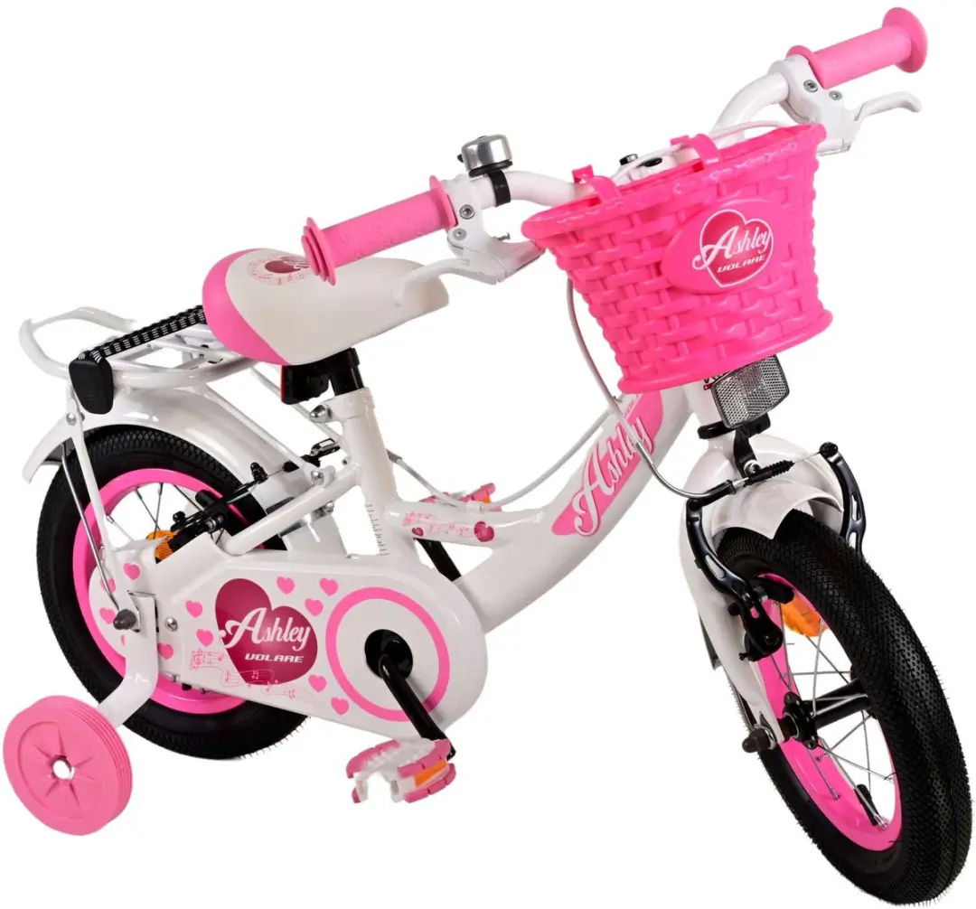 Volare Ashley Kinderfiets 12 inch - Wit - Twee handremmen - afbeelding 6 van 6