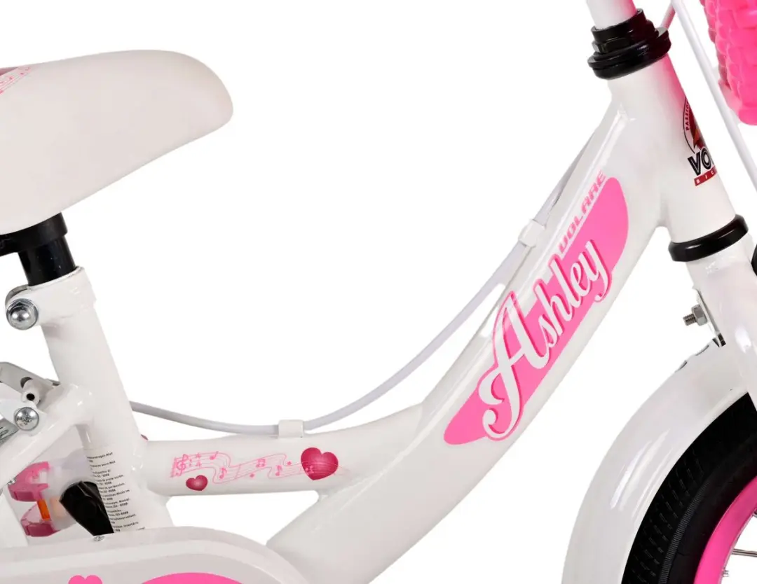 Volare Ashley Kinderfiets 12 inch - Wit - Twee handremmen - afbeelding 5 van 6