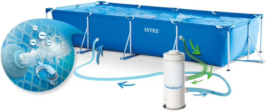Intex Stalen Frame Zwembad 450x220x84cm - 7127L - Wit/Blauw - afbeelding 6 van 6