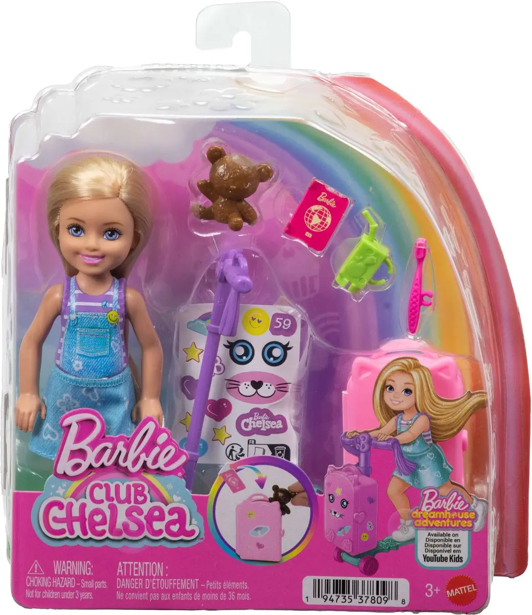Barbie Club Chelsea Grenzeloos Avontuur Pop - Scooterkoffer & Accessoires