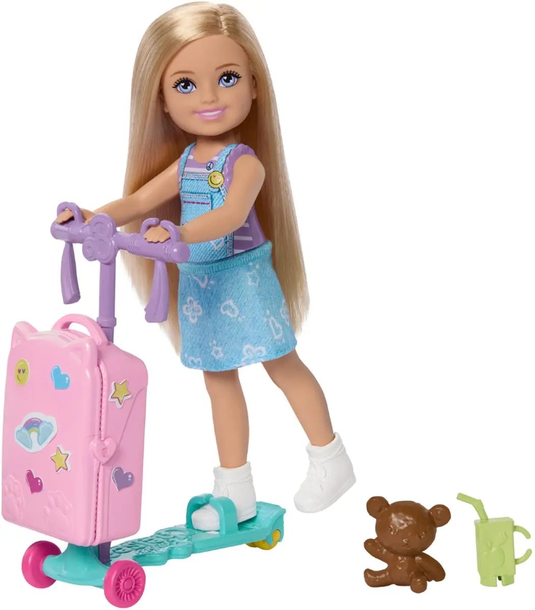 Barbie Club Chelsea Grenzeloos Avontuur Pop - Scooterkoffer & Accessoires