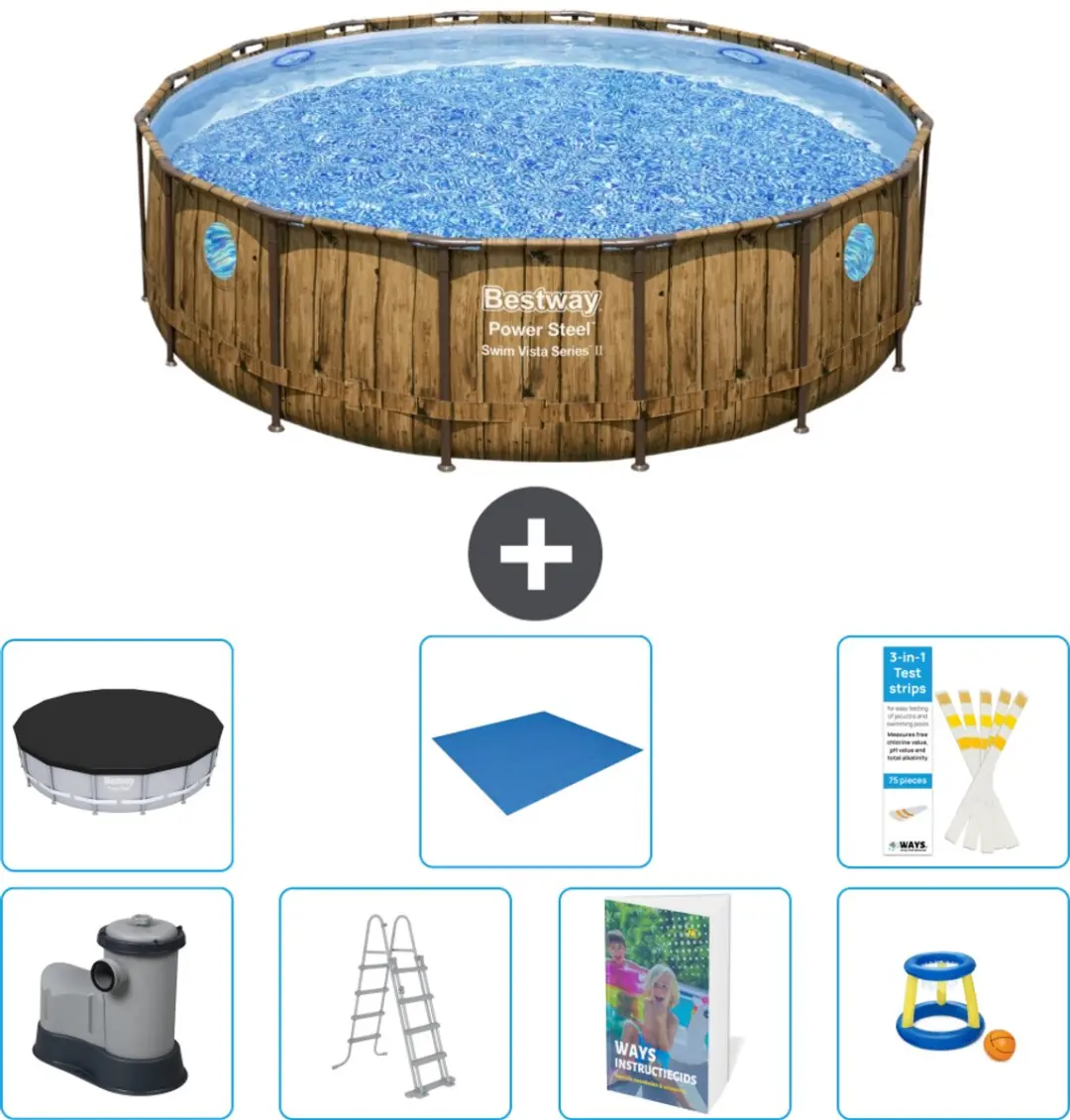 Bestway Power Steel Swim Vista Zwembad 488cm