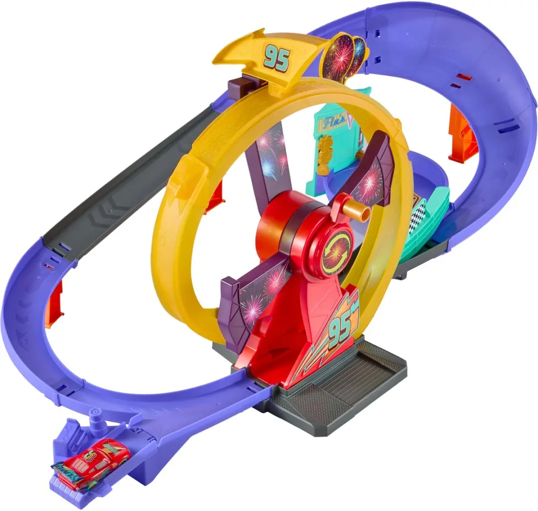 Mattel Disney Cars Bliksem McQueen Racebaan Speelset - Meerkleurig