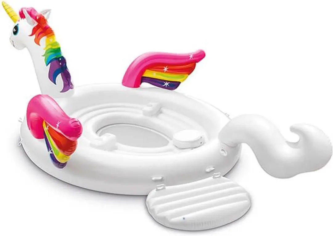Intex Unicorn Party Island - 57266EU - Wit/Roz/Geel