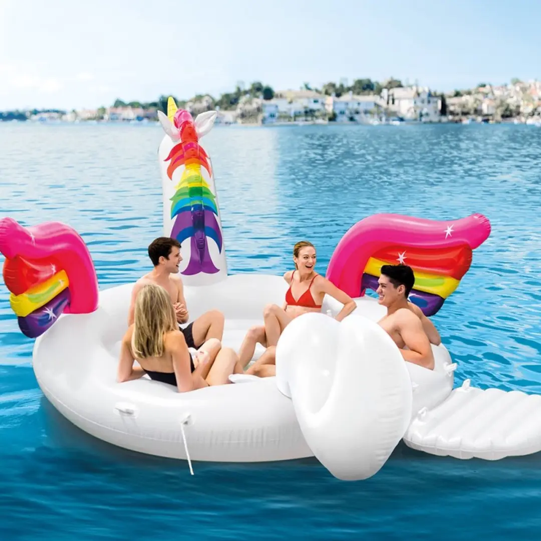 Intex Unicorn Party Island - 57266EU - Wit/Roz/Geel