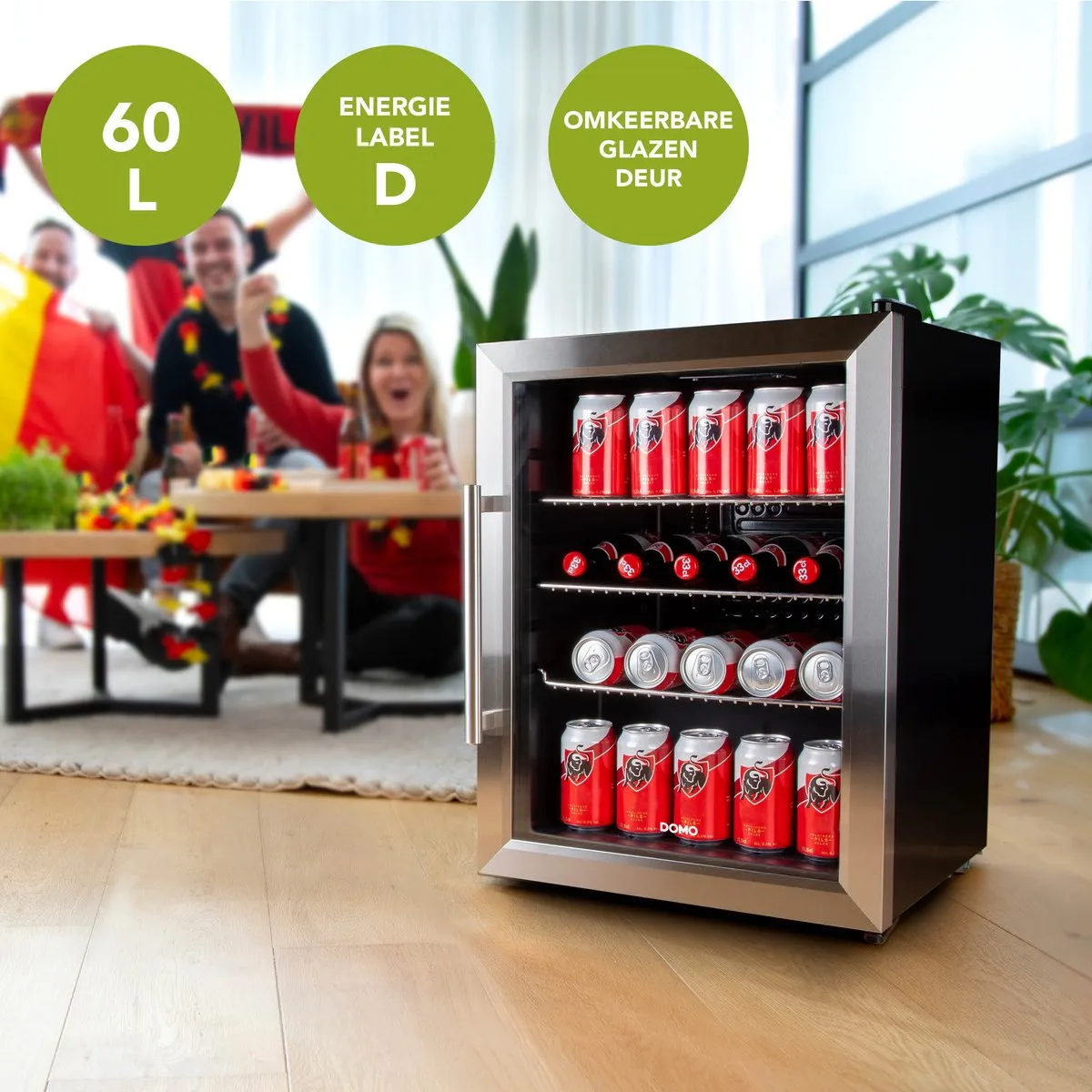 Domo DO91609BK Barkoelkast 60L - Glasdeur - Zwart