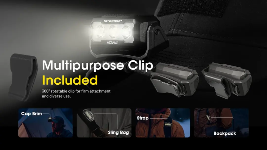 Nitecore HA15 UHE Hoofdlamp - Zwart - afbeelding 6 van 6