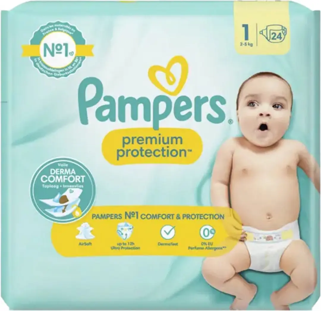 Pampers Luier Premium Protection Maat 1 Newborn 24 Stuks