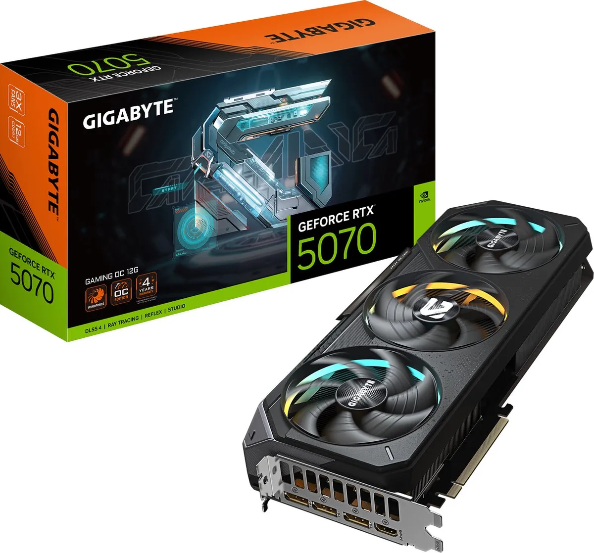Gigabyte GeForce RTX 5070 GAMING OC Videokaart 12GB - GV-N5070GAMING OC-12GD